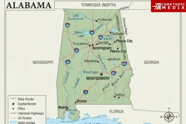 map of alabama